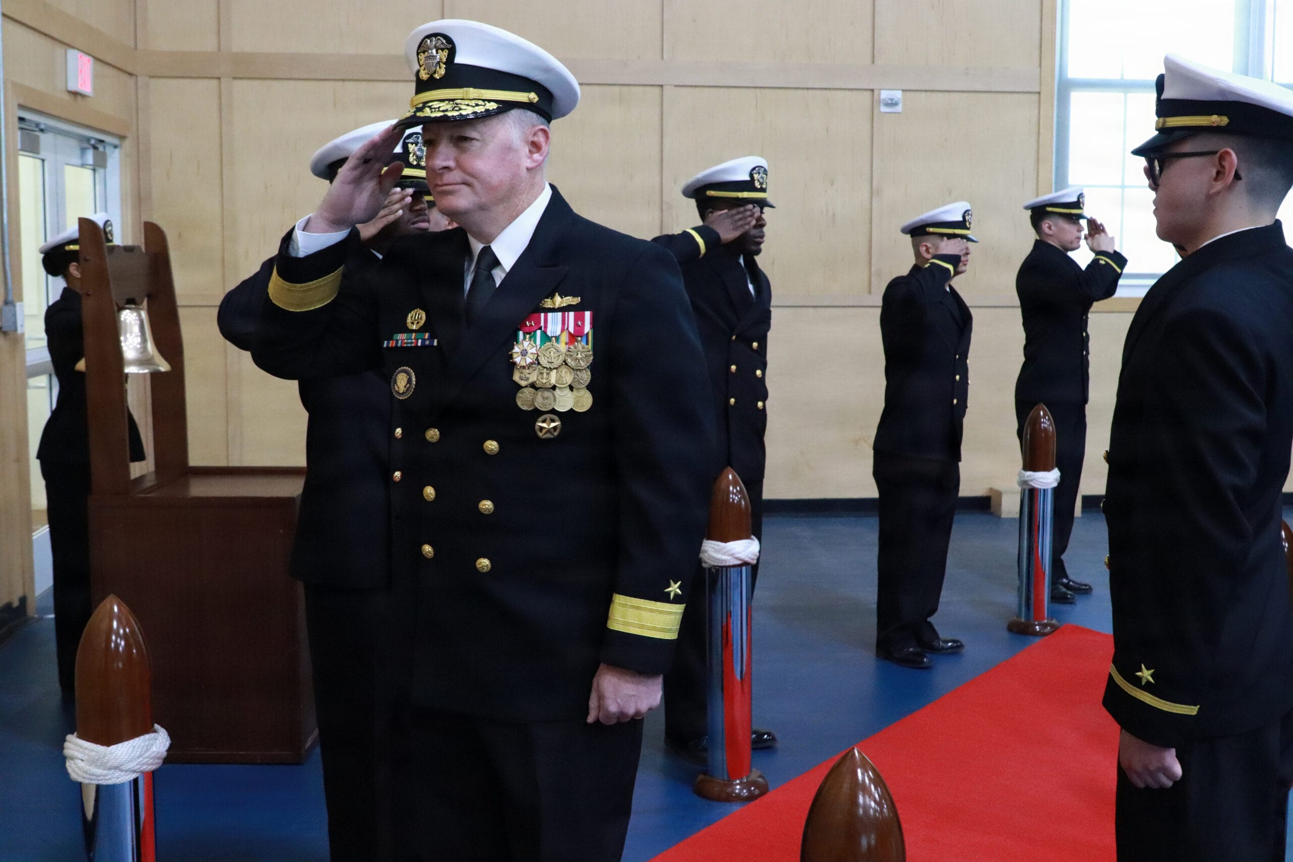 Candidates in uniform during OCS graduation