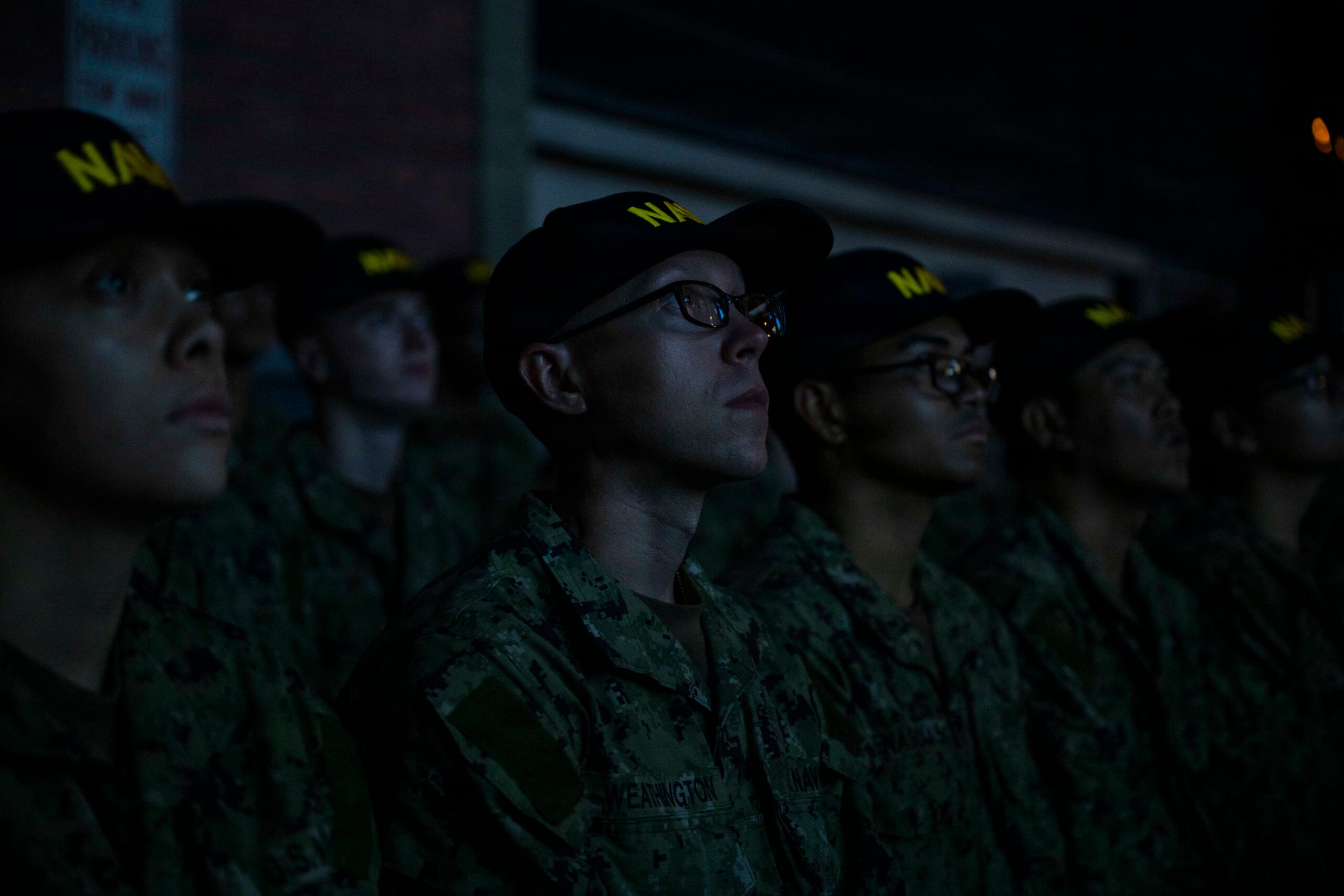 New sailors tossing their covers at PIR graduation