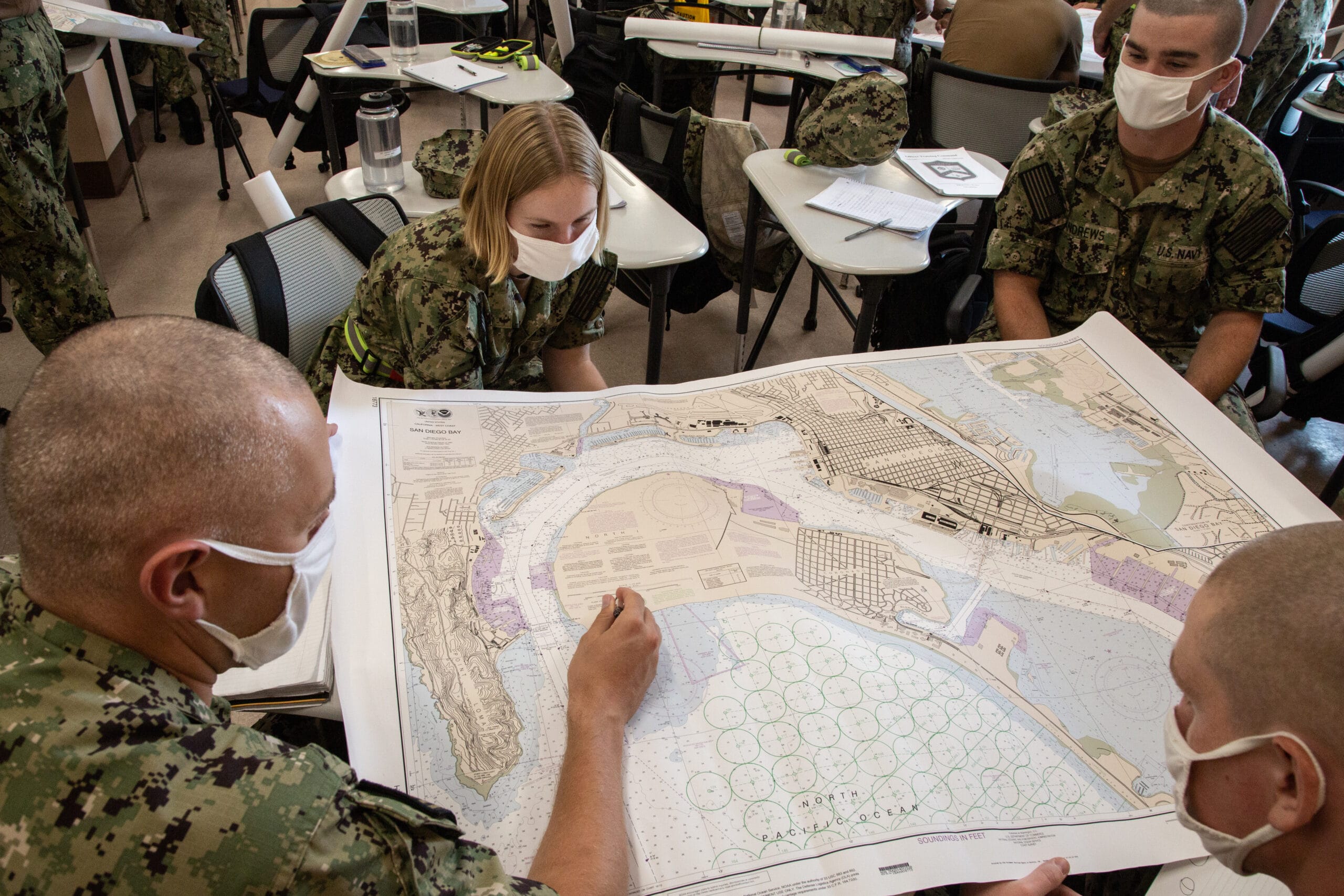 OCS candidates studying in classroom