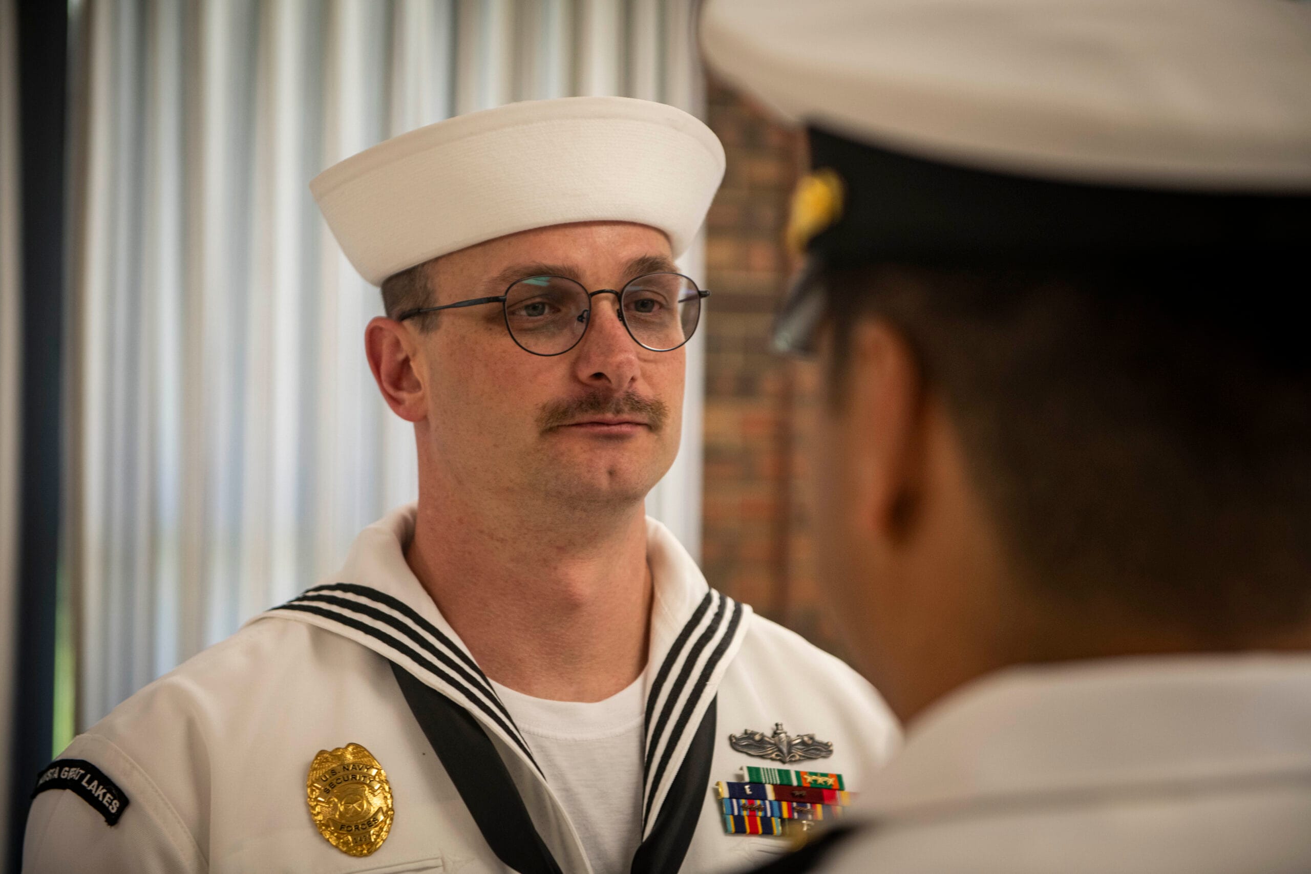 Navy officer in service dress uniform
