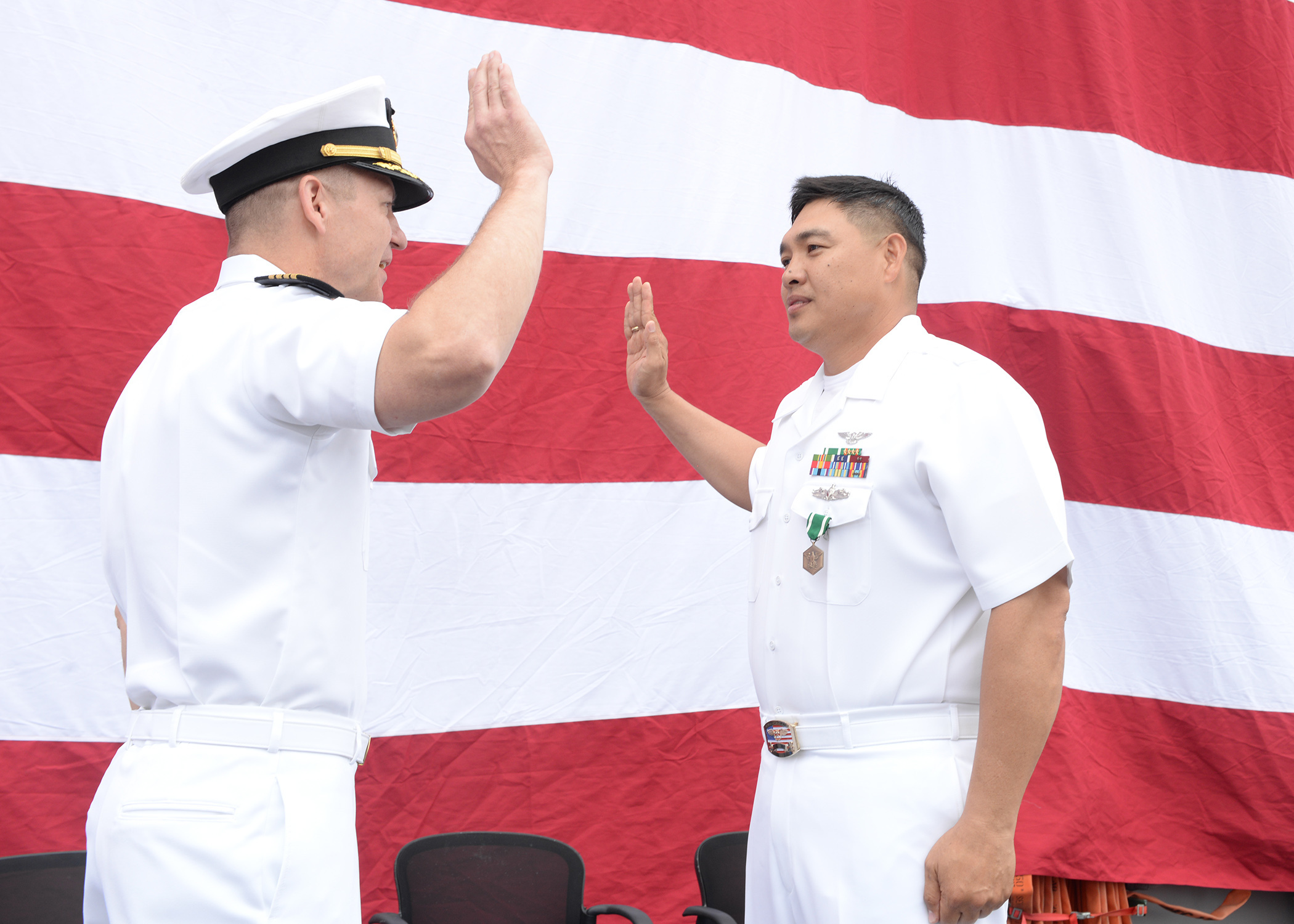 Navy officer candidate taking oath of office