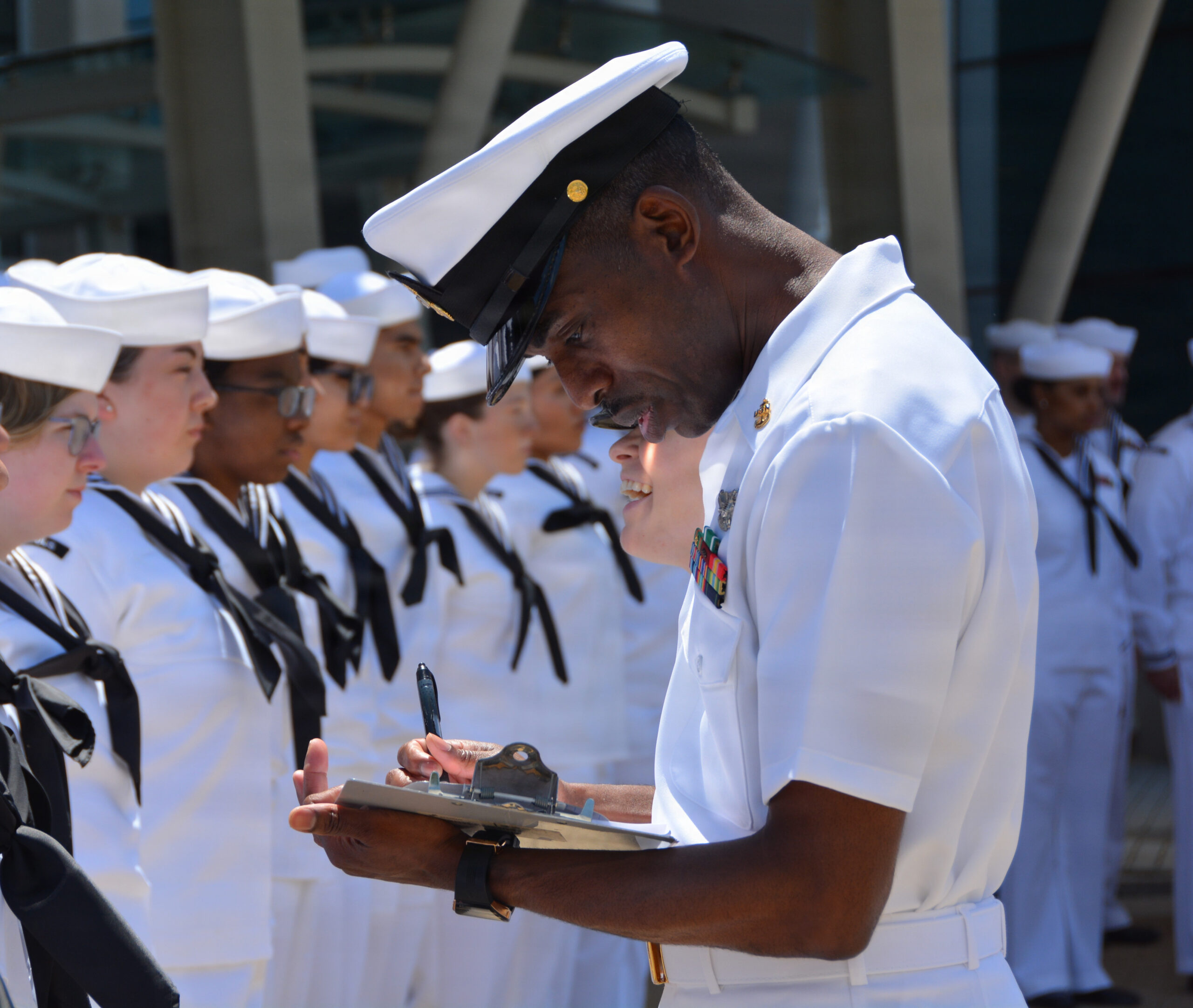 Navy officer in Service Dress Blue uniform