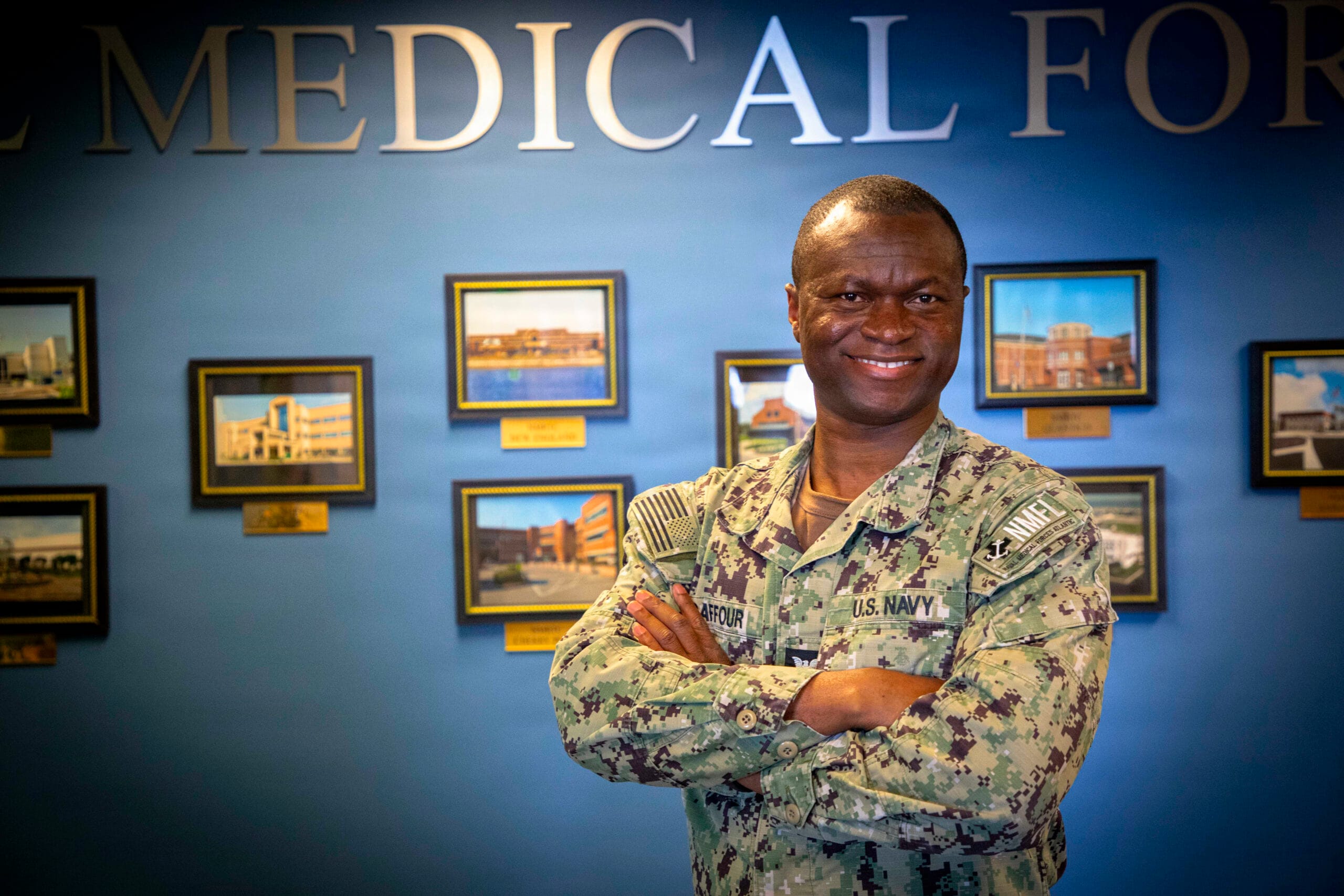 Navy officer in dress blues