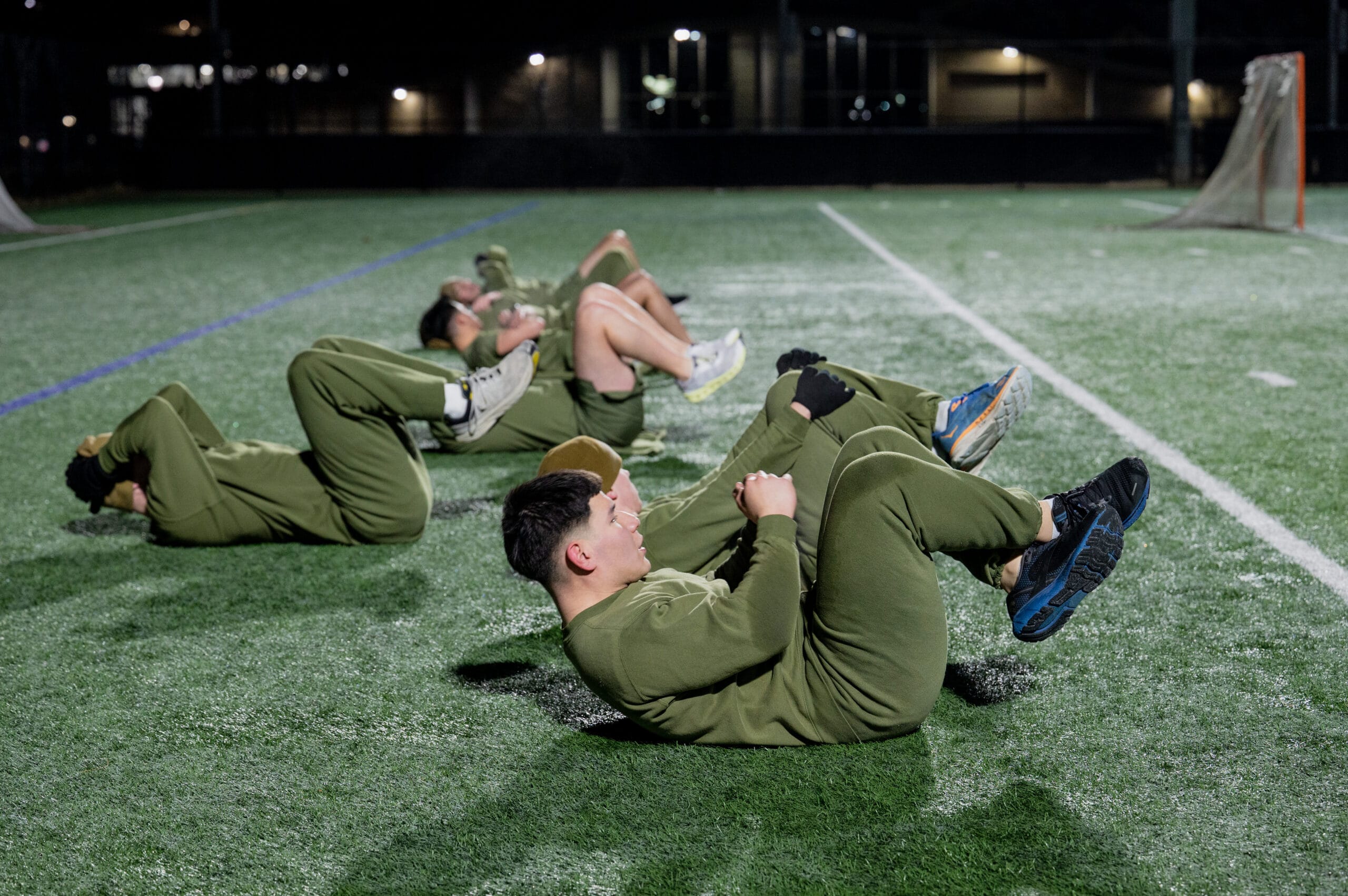 NROTC midshipmen in formation at RTC Great Lakes