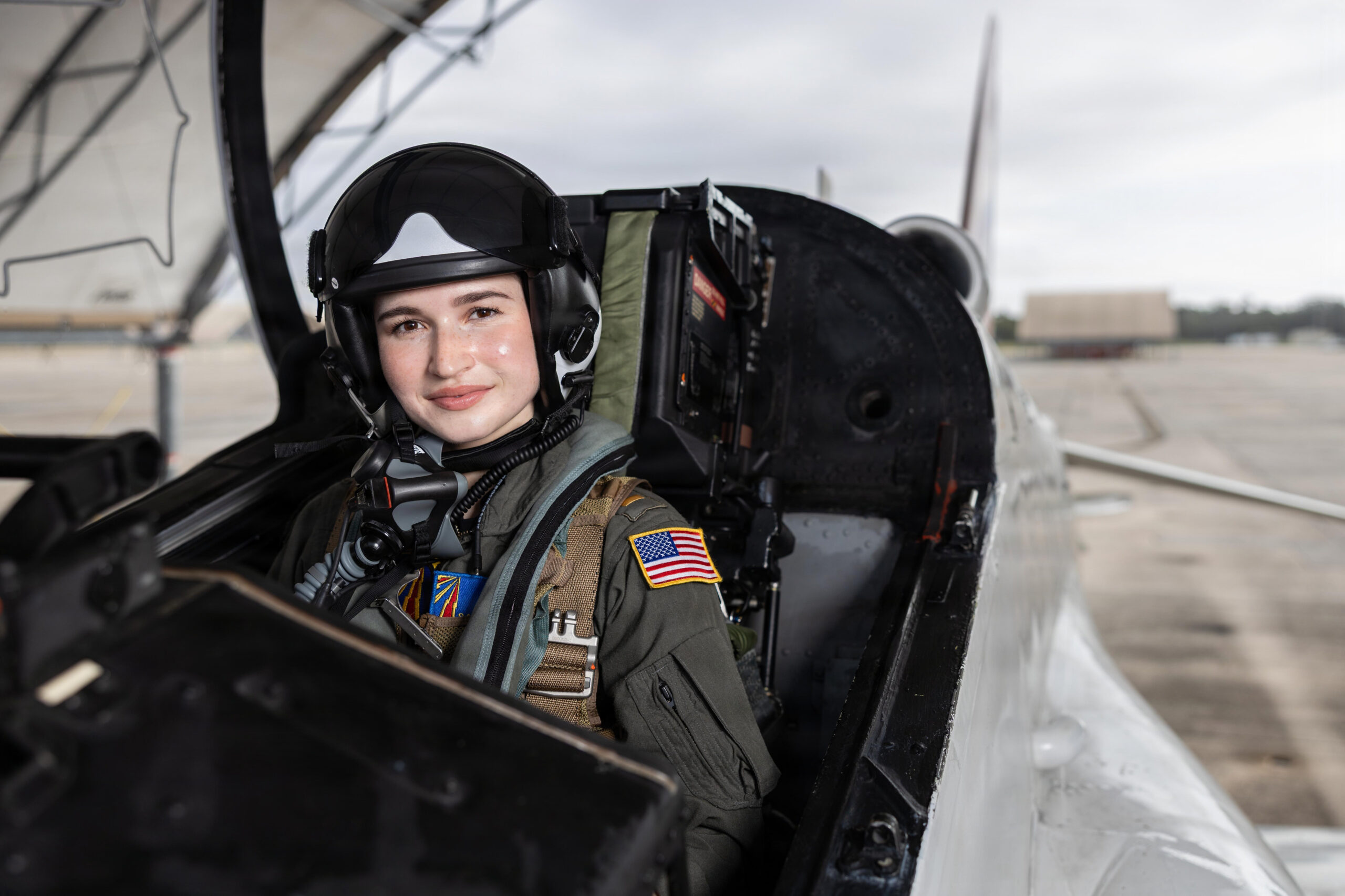 Ensign Sarah Myers, a student Naval Flight Officer (NFO) assigned to Training Squadron (VT) 86