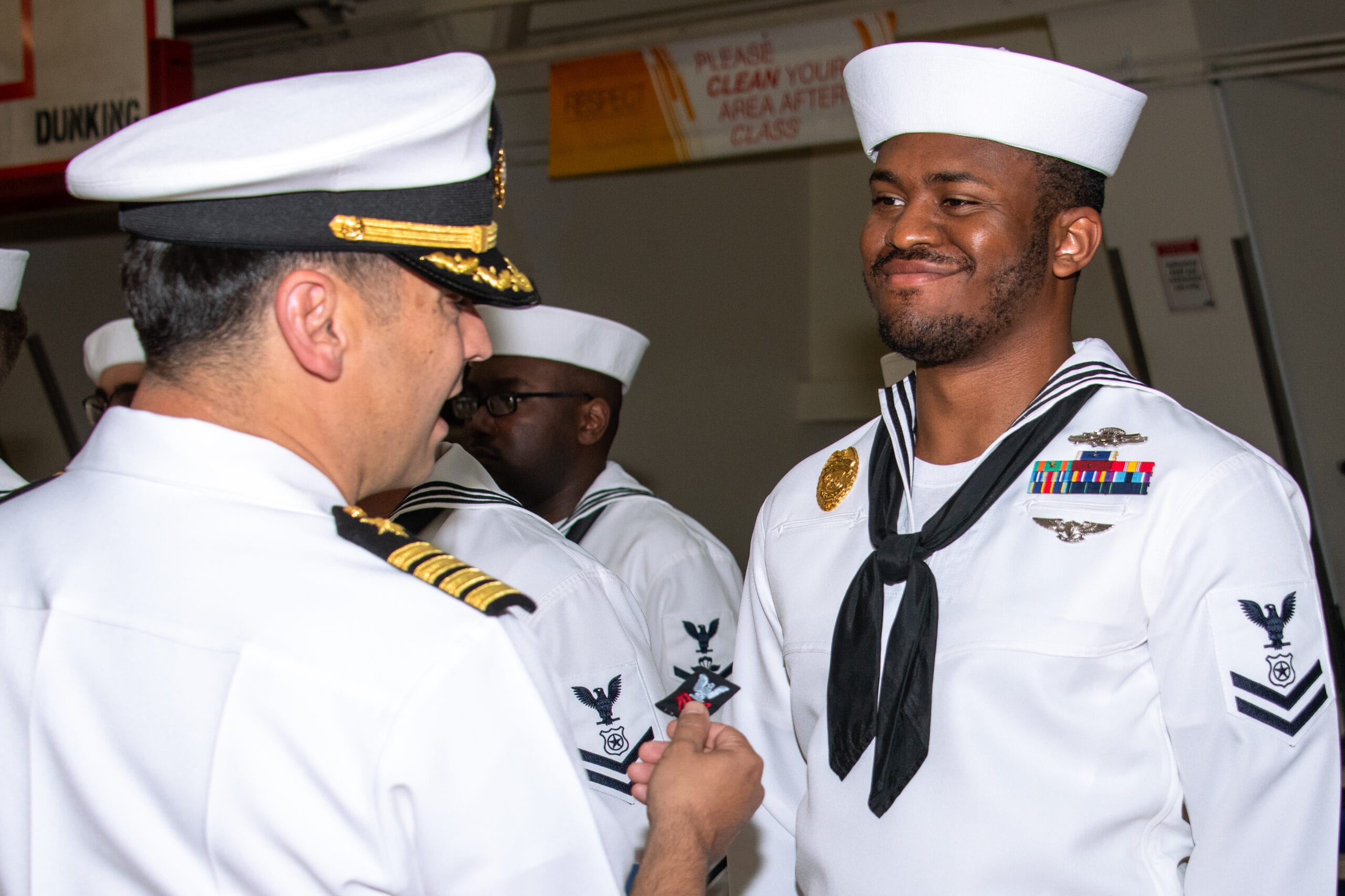 A naval officer in service dress blues