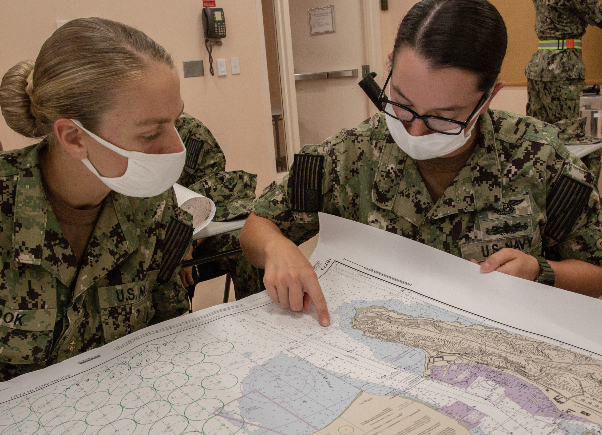 Officer candidates studying at OCS Newport