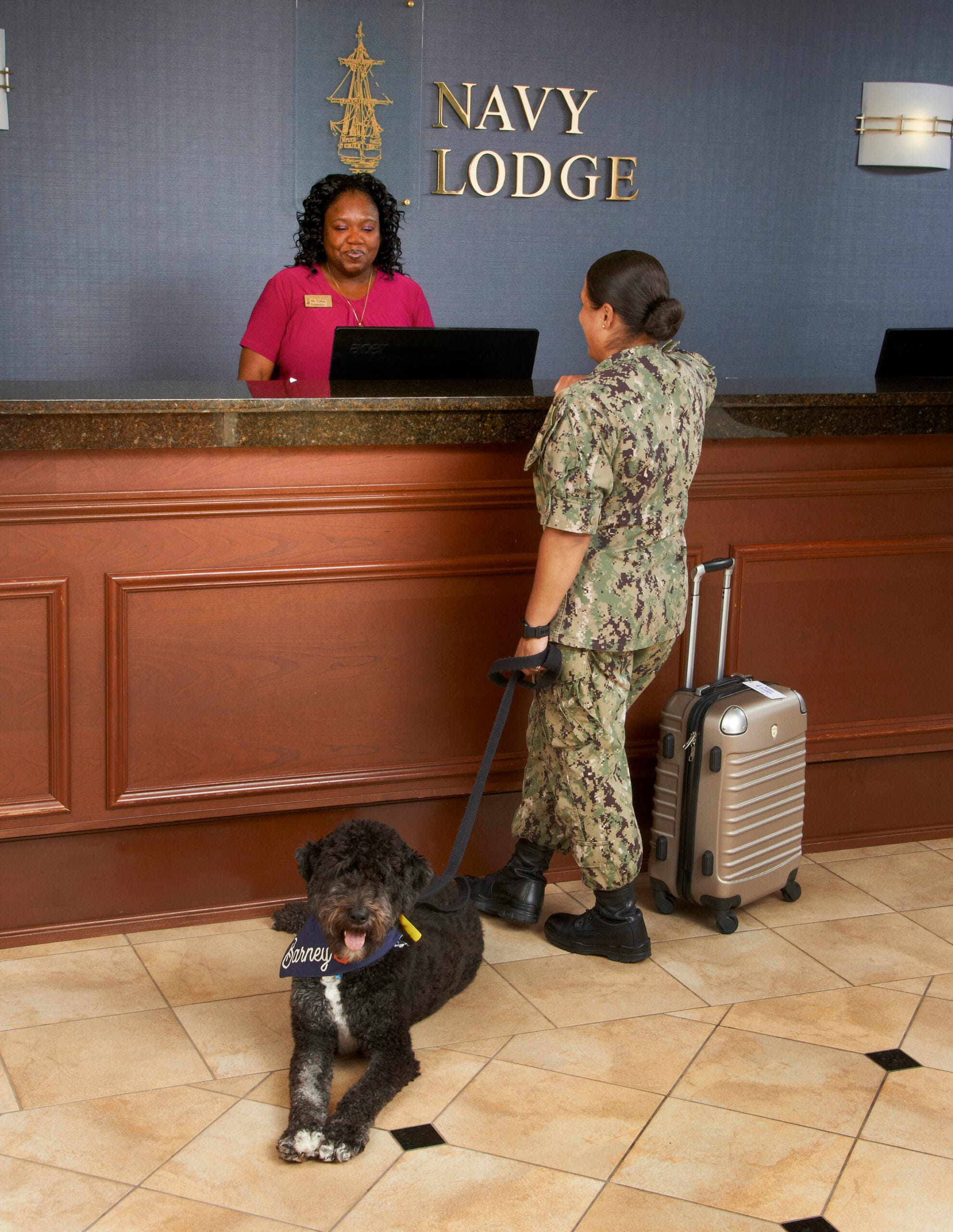 An officer checking into a temporary hotel during a PCS move