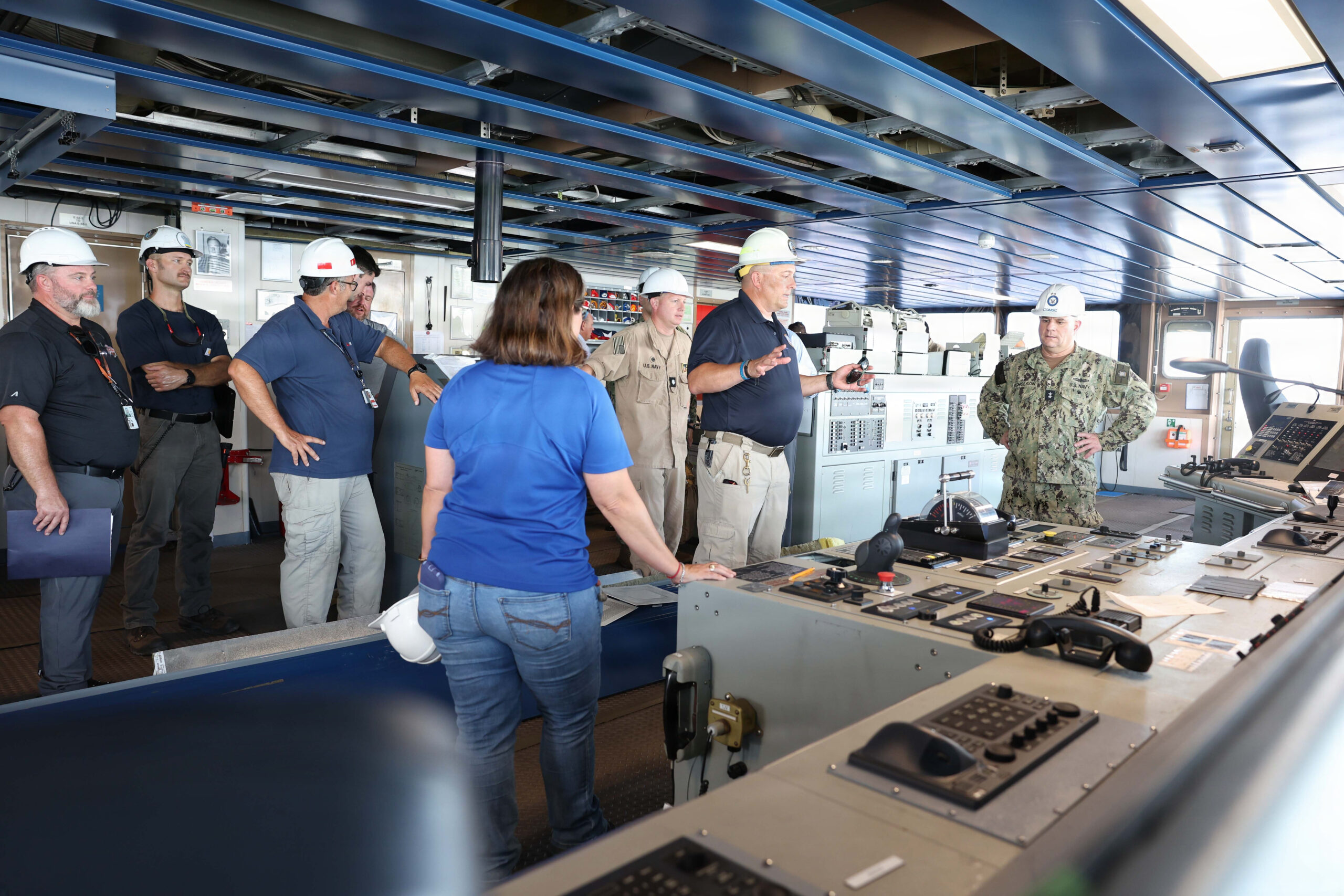 Navy ship underway at sea