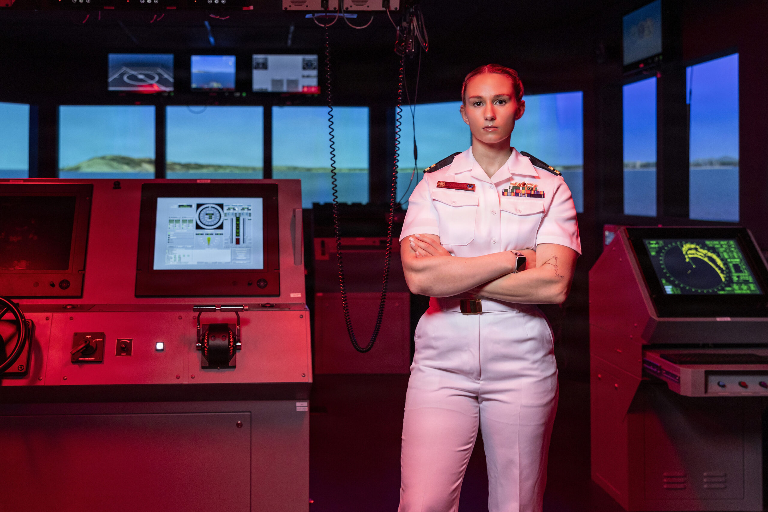 Navy officer in dress uniform