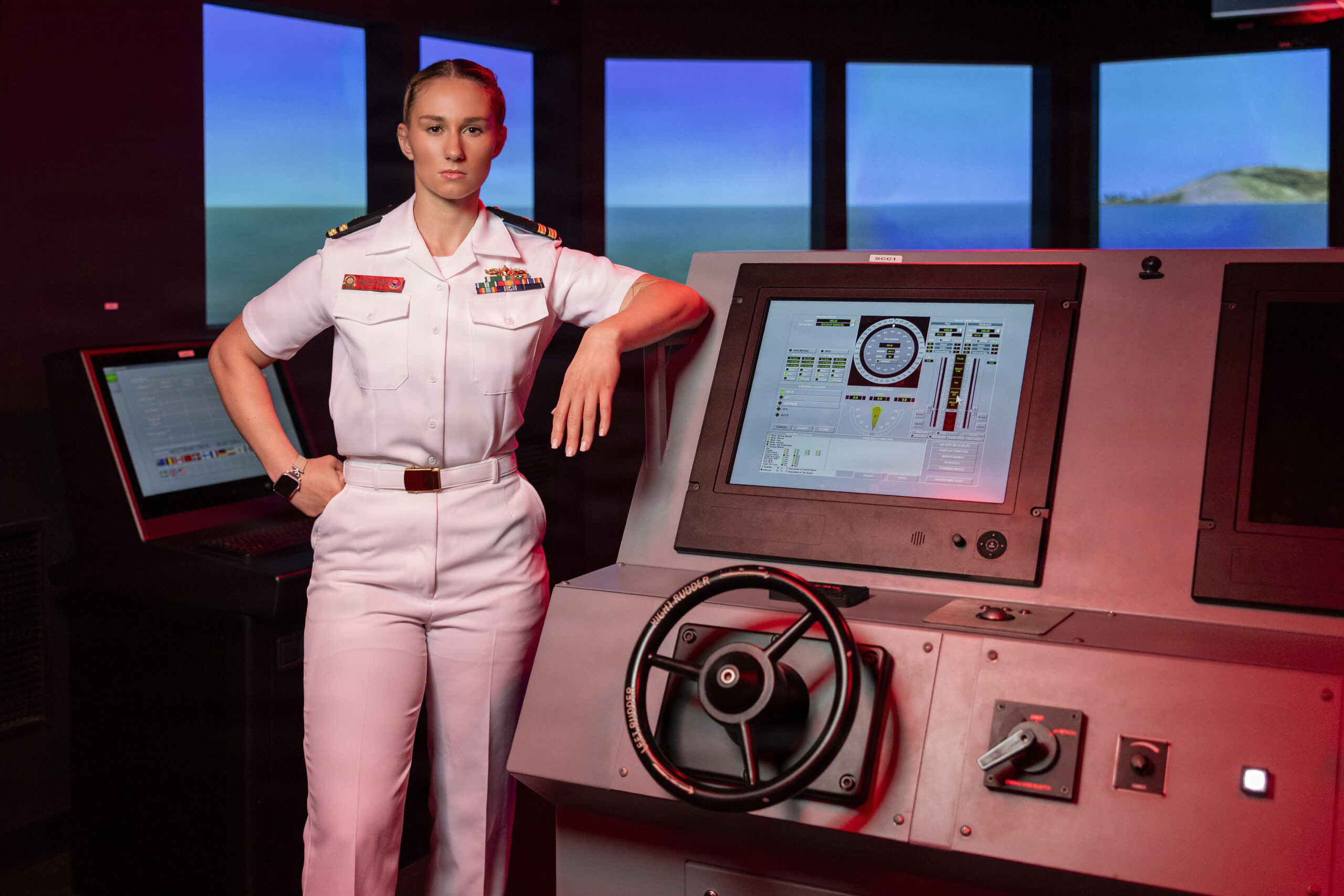Navy officer in dress uniform, portrait