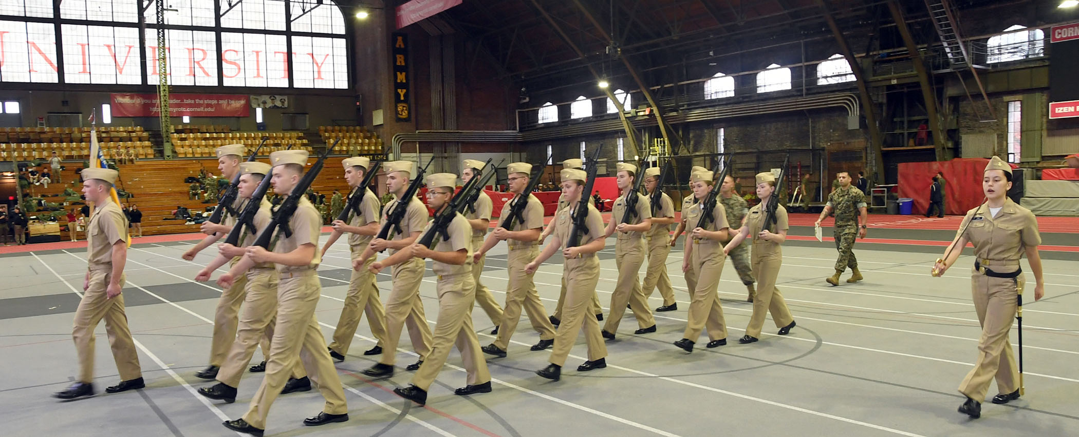 NROTC midshipmen practicing drill