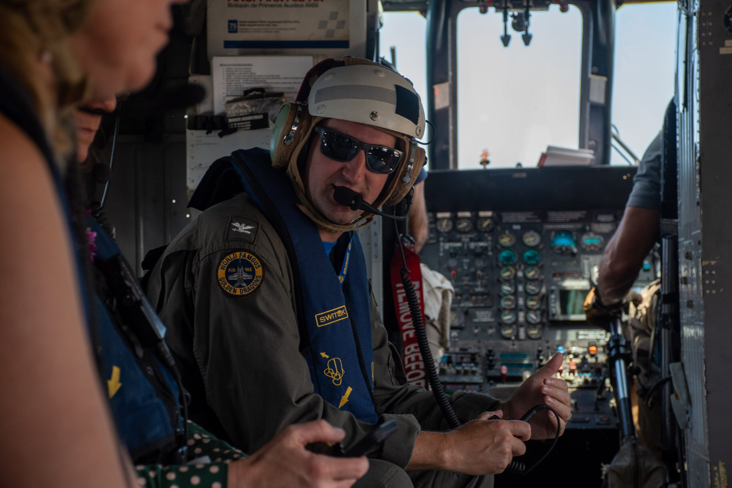 Navy officer discussing assignments