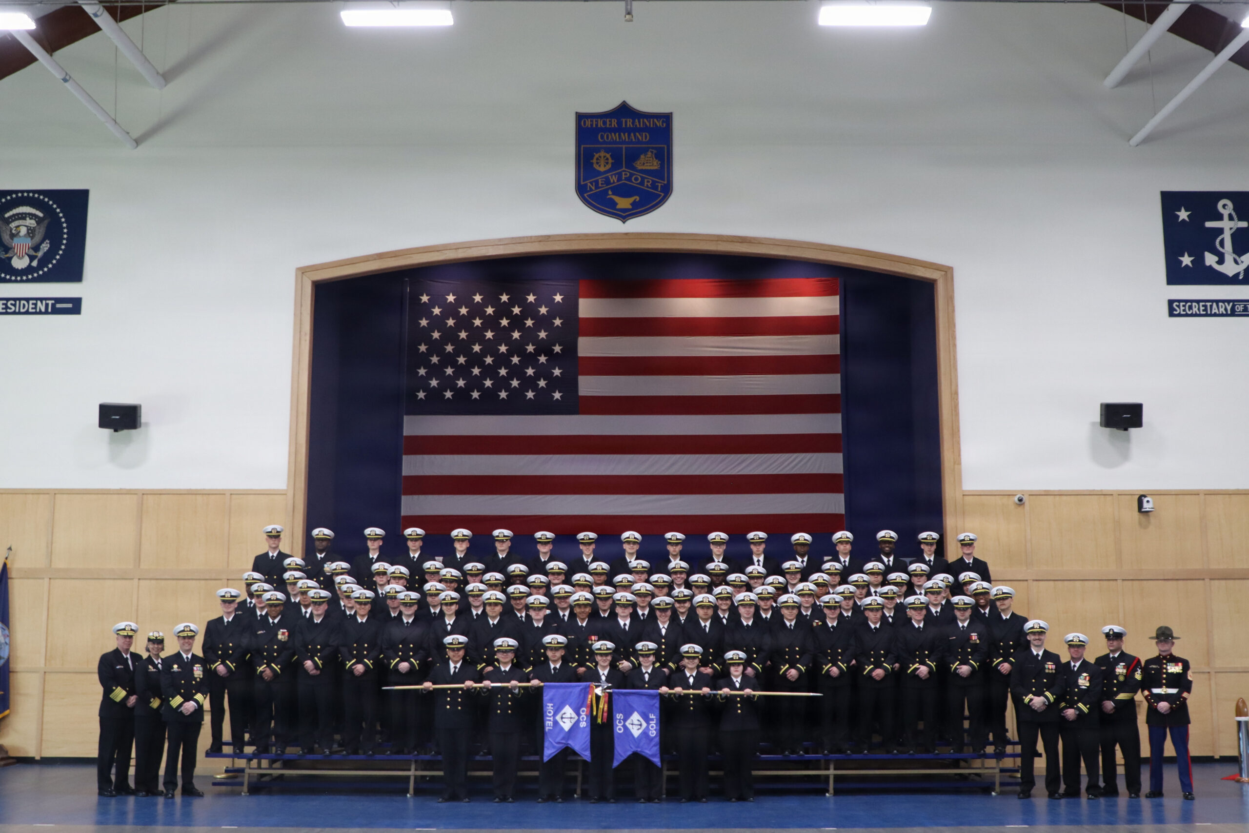 Officer candidates at Navy OCS in Newport