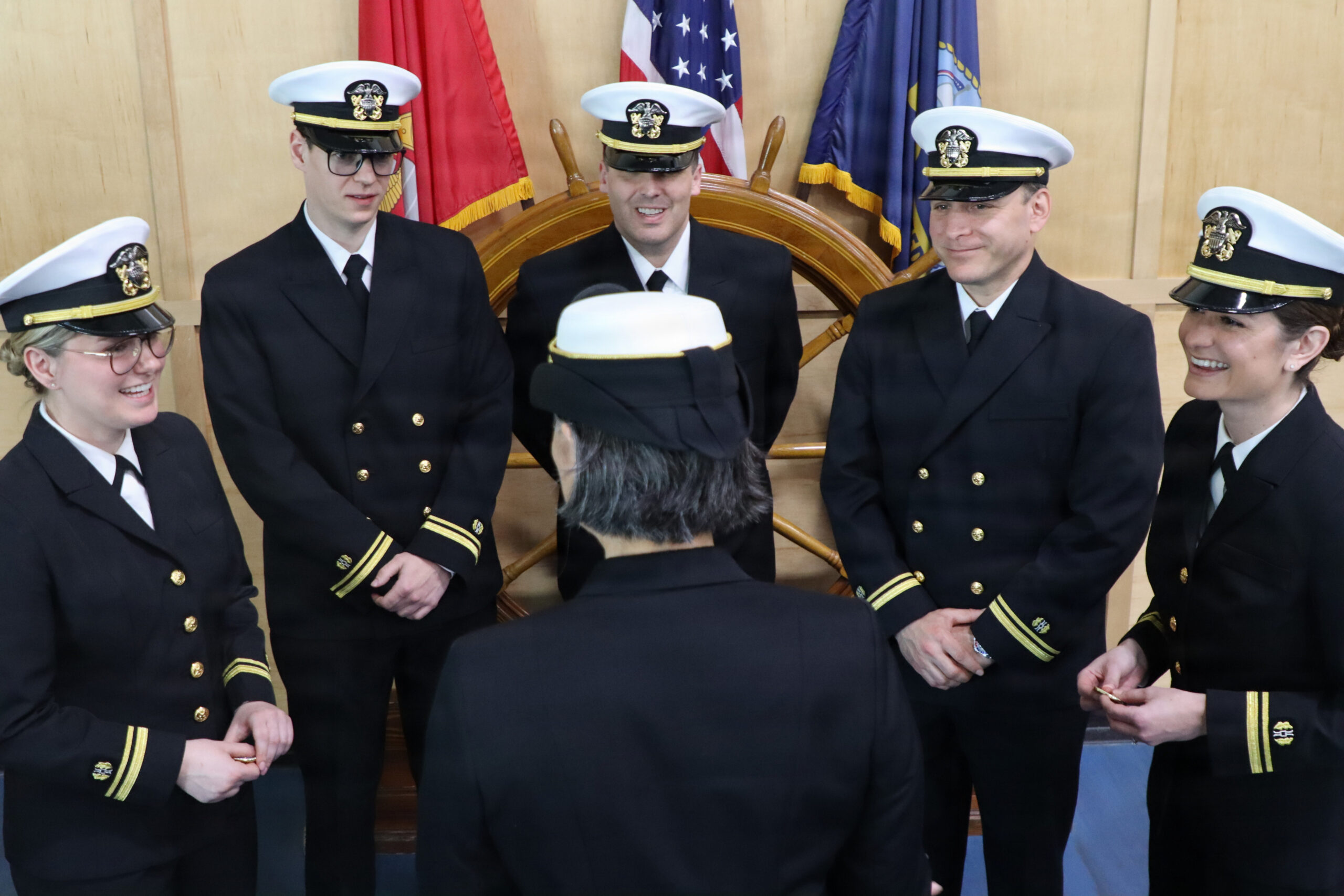 Officer candidates in formation at Navy OCS
