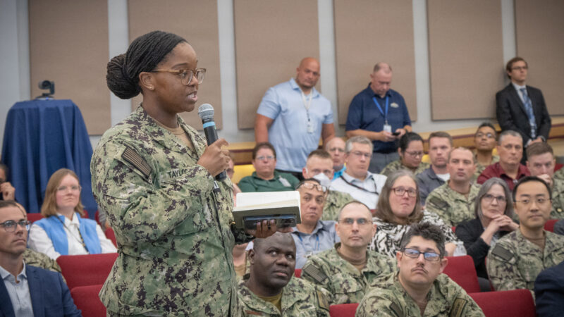NAVSUP Commander Speaks at Town Hall Meeting