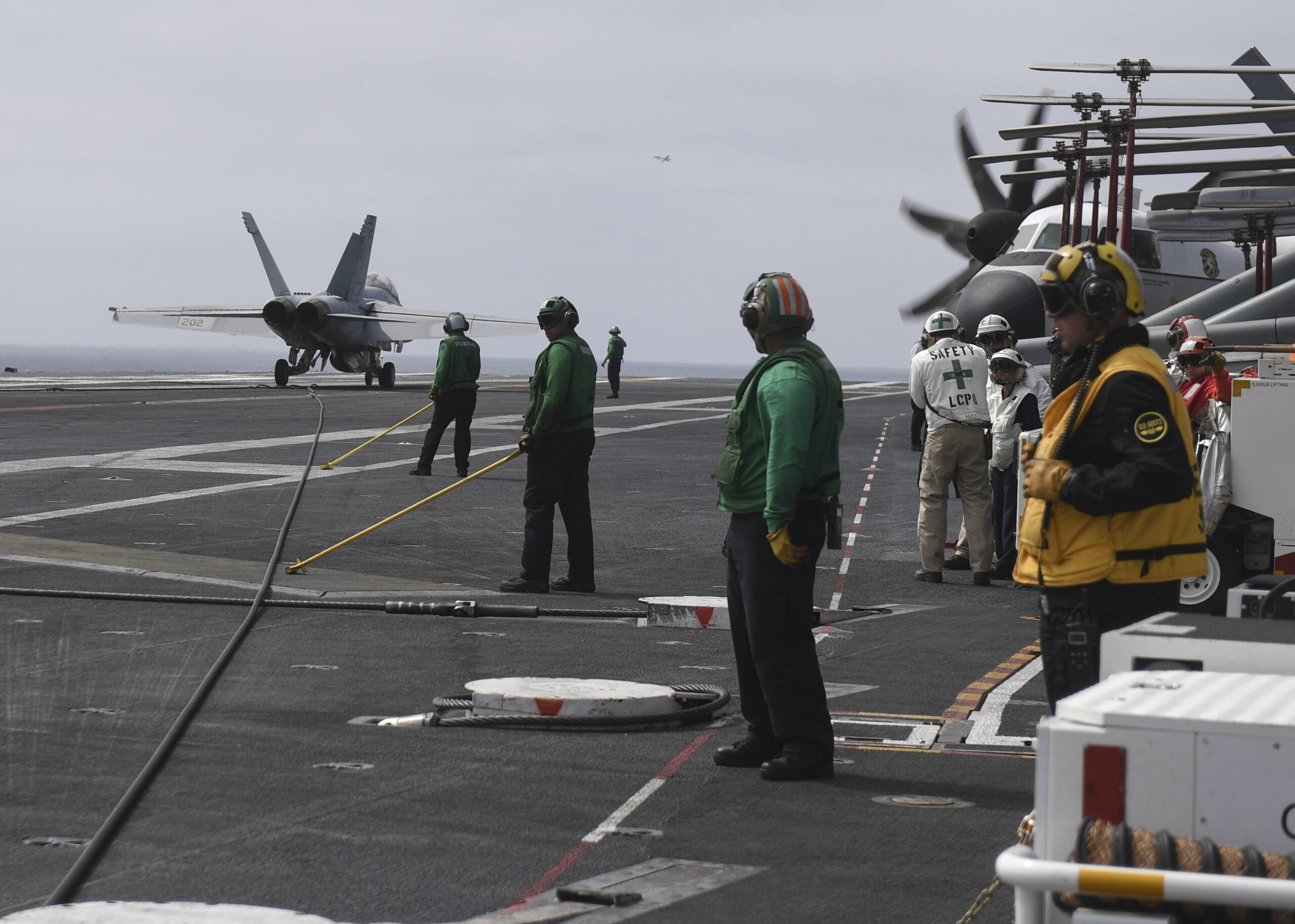Aircraft Lands on Flight Deck